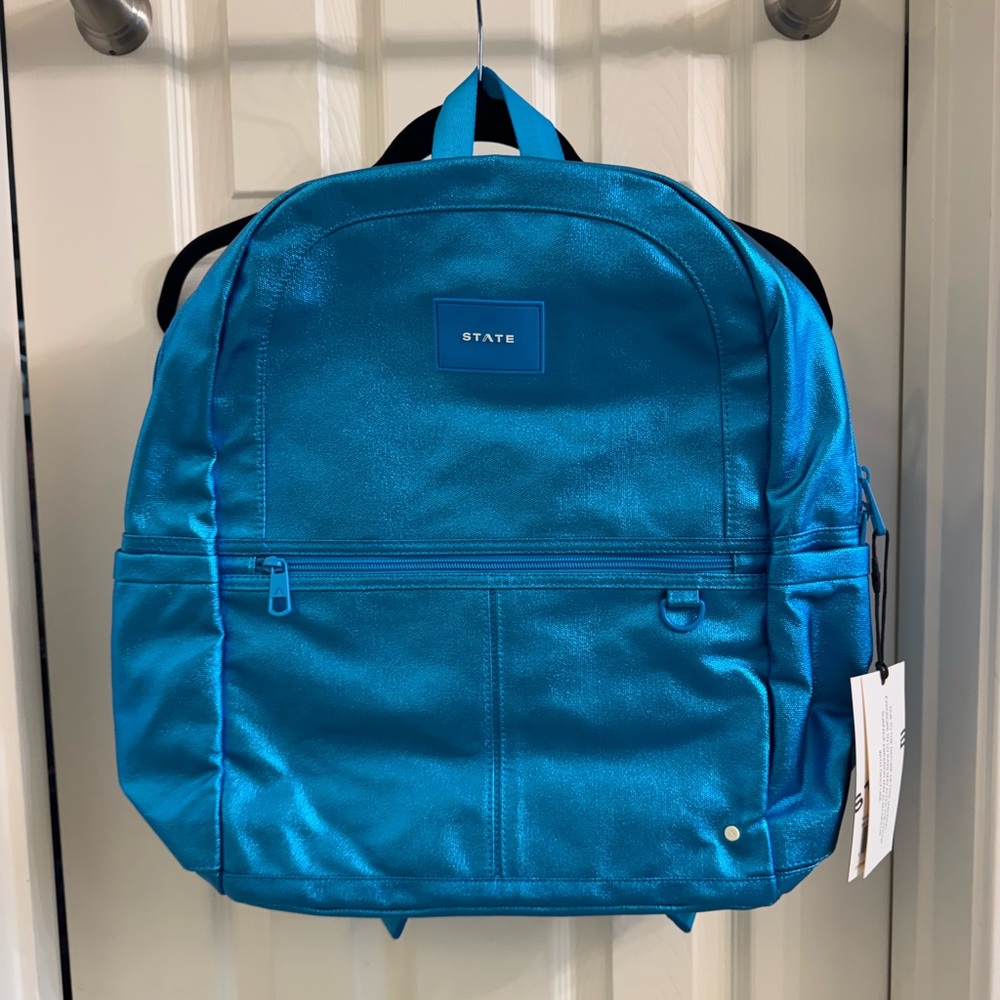 NWT STATE Kane Kids Large Backpack 
Color: Metallic Blue